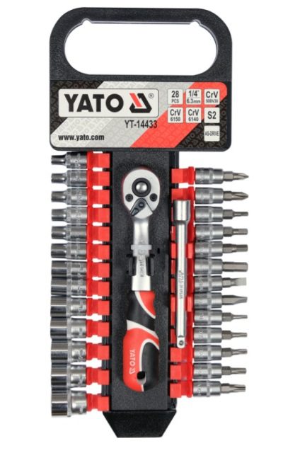 Yato-14433 ΣΕΤ ΚΑΣΤΑΝΙΕΣ ΜΕ ΚΑΡΥΔΑΚΙΑ 1/4'' 28τεμ. Yato-14433