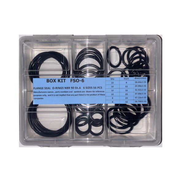 O-ring NBR90 ShoreA hydraulic seal kit for hydraulic face seals, and split flange fittings.