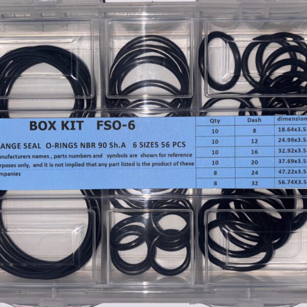 O-ring NBR90 ShoreA hydraulic seal kit for hydraulic face seals, and split flange fittings.