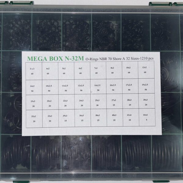Συλλογή με o-ring NBR-70 Shore -32διαστάσεις -1210τεμ.