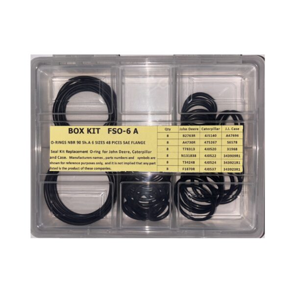 Compatible replacement O-ring NBR-90 kit for John Deere, Caterpillar and Case machinery (48pcs)