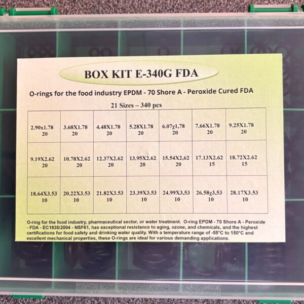 BOX EPDM 70 Shore A EPDM peroxide cured FDA, suitable for food, drinking water, pharmacheutical industry.